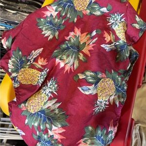 Source Unknown Tropical Pineapple Dog Shirt - Burgundy, Green, Yellow‎